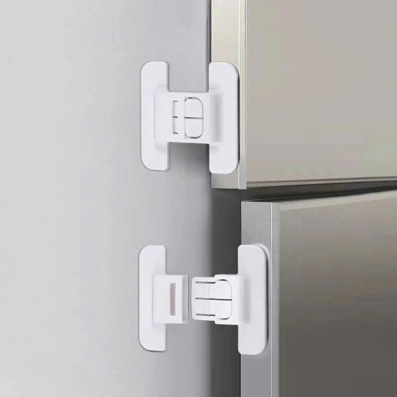 2 Chốt Cánh Tủ , Khóa Tủ Lạnh, Cánh Tủ Ngăn Kéo, Giữ An Toàn, Chắc Chắn, Nhỏ Gọn Tiện Dụng Gia Đình- TakyHome 3108set2