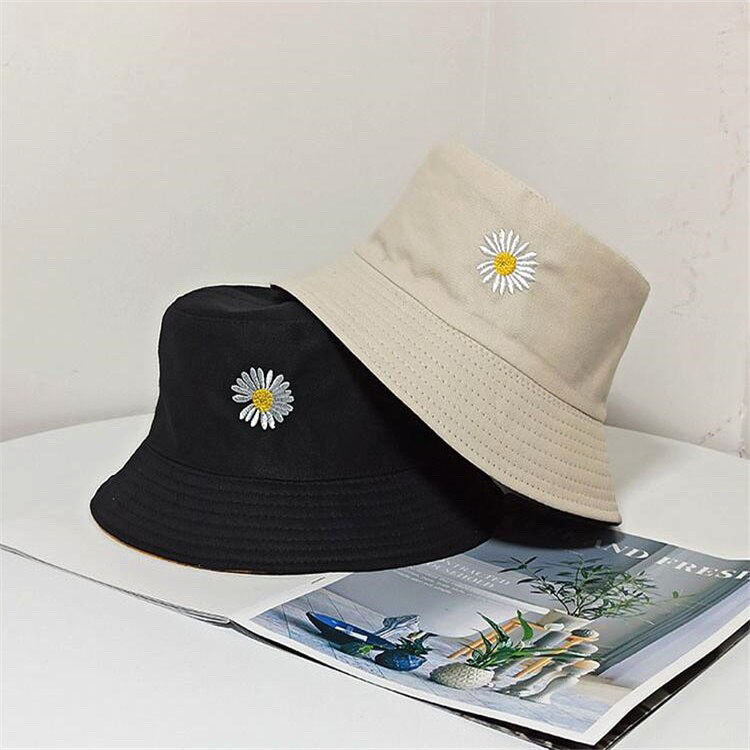 Mũ Vành Nhỏ, Mũ Bucket Hoa Cúc, Mũ Bucket Cụp Phong Cách Swag Siêu Xinh MD07