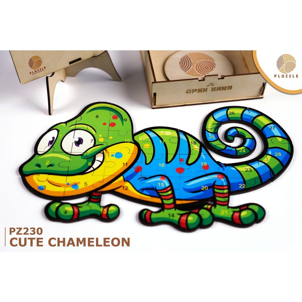 PLUZZLE Bộ xếp hình gỗ thông minh puzzle đồ chơi ghép hình - Tắc Kè Hoa – PZ230