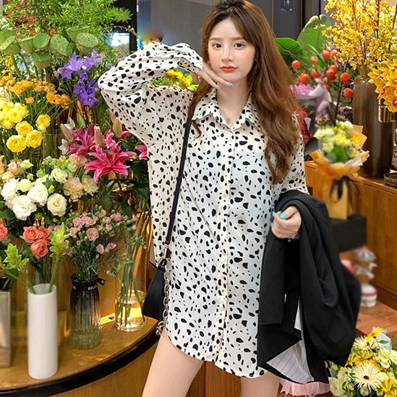 Áo Sơ Mi Tay Dài Dáng Rộng Phong Cách Retro