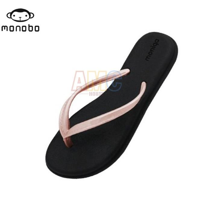 Dép Thái Lan nữ xỏ ngón truyền thống MONOBO nền đen - MONIGA J002 SP