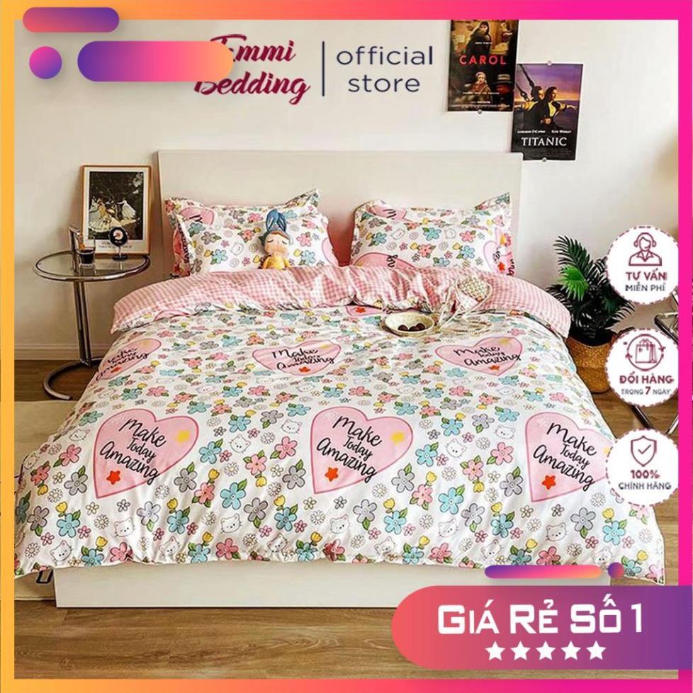 Bộ chăn ga gối , coton poly họa tiết mới đáng yêu đủ size miễn phí bo chun