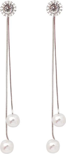 Bông tai ngọc trai mới bông chuỗi zircon Hàn Quốc