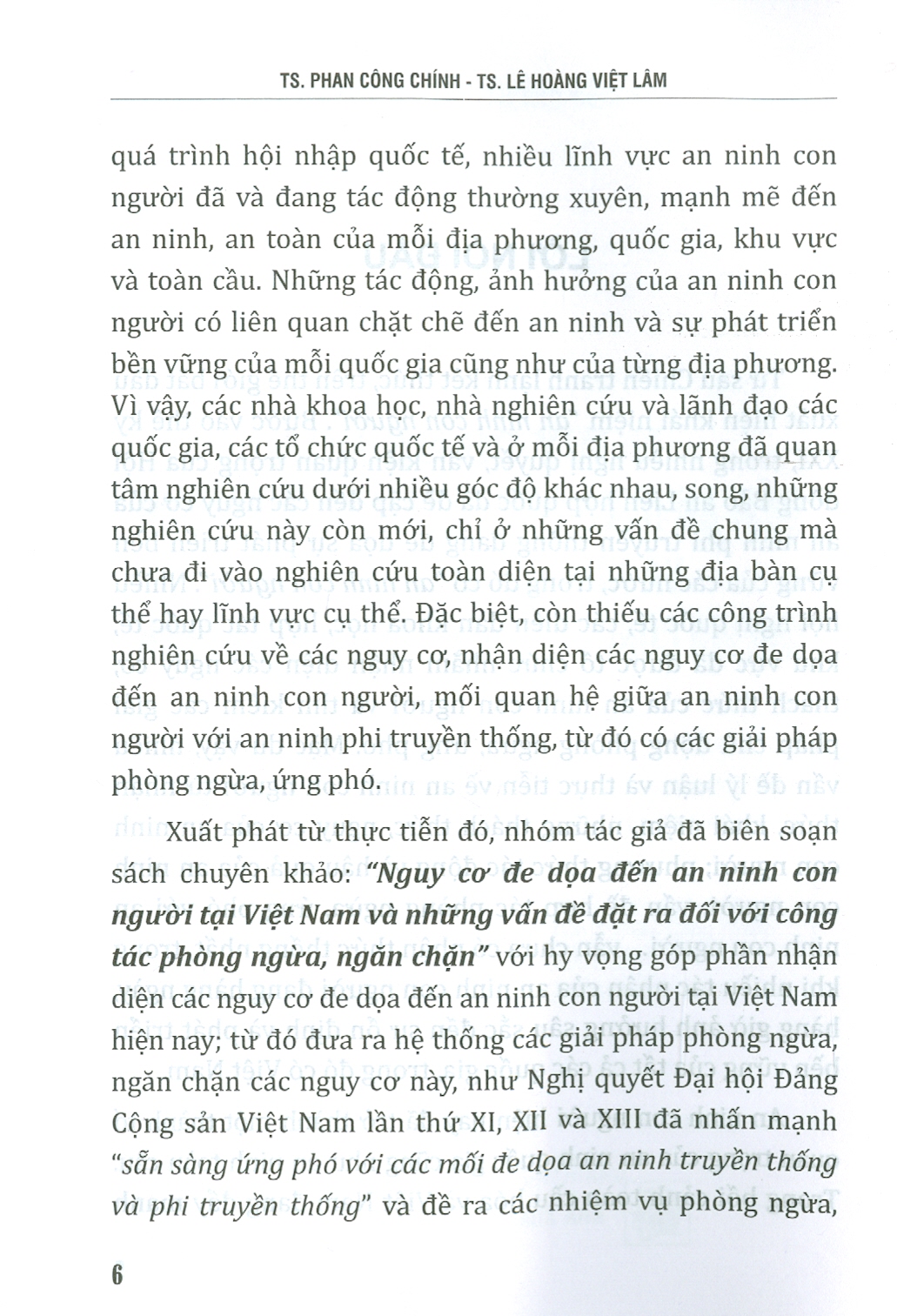 Nguy Cơ Đe Dọa Đến An Ninh Con Người Tại Việt Nam Và Những Vấn Đề Đặt Ra Đối Với Công Tác Phòng Ngừa, Ngăn Chặn (Sách chuyên khảo)