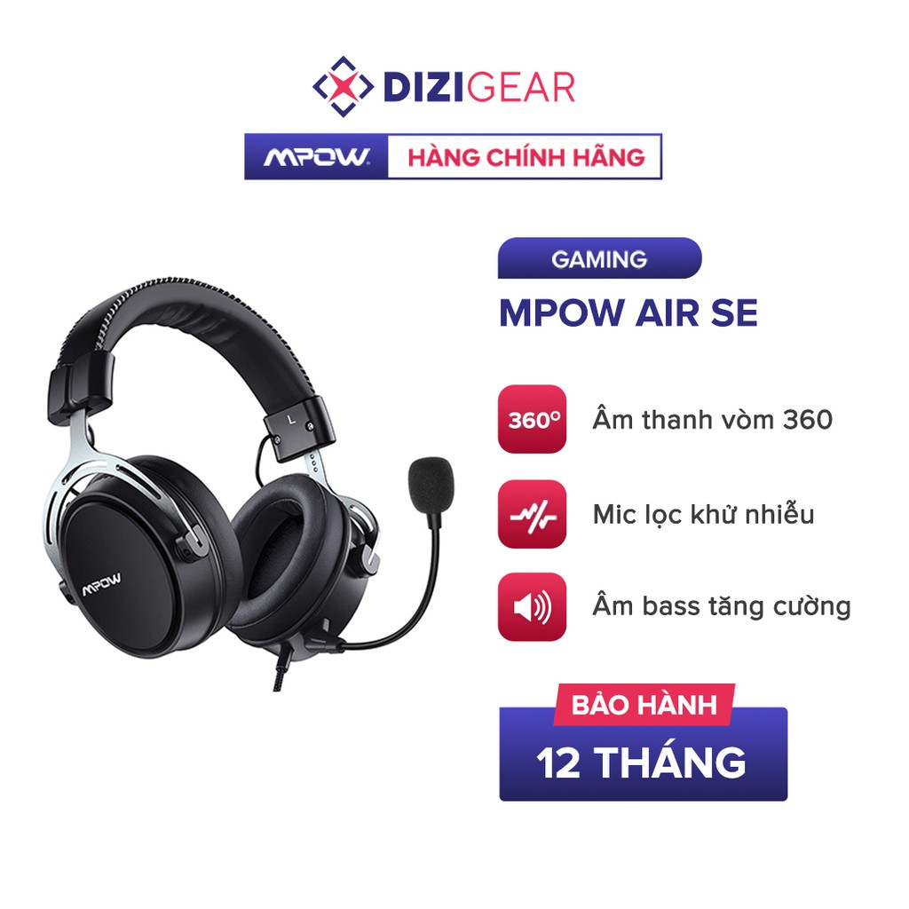 Tai Nghe Gaming Headphone MPOW Air SE BH439A Âm Thanh Vòm 360, Bass Tăng Cường, Mic Khử Nhiễu - Hàng Chính Hãng (Bạc)