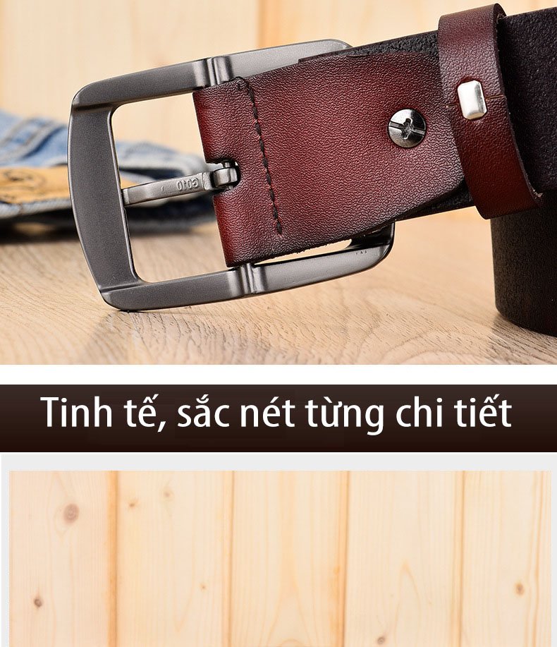 Thắt lưng/ dây nịt nam da bò nguyên miếng cao cấp Mã 9211C