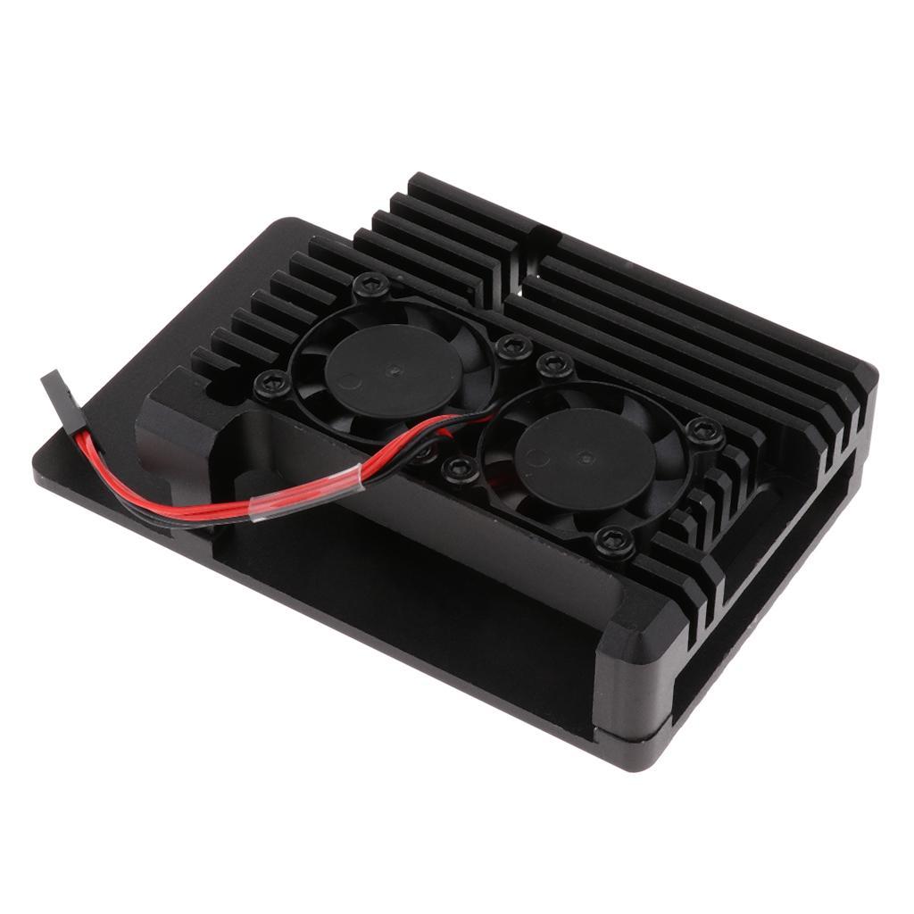 Metal Case With Dual Cooling fan  for  Pi 2B/2B+/3B/3B+