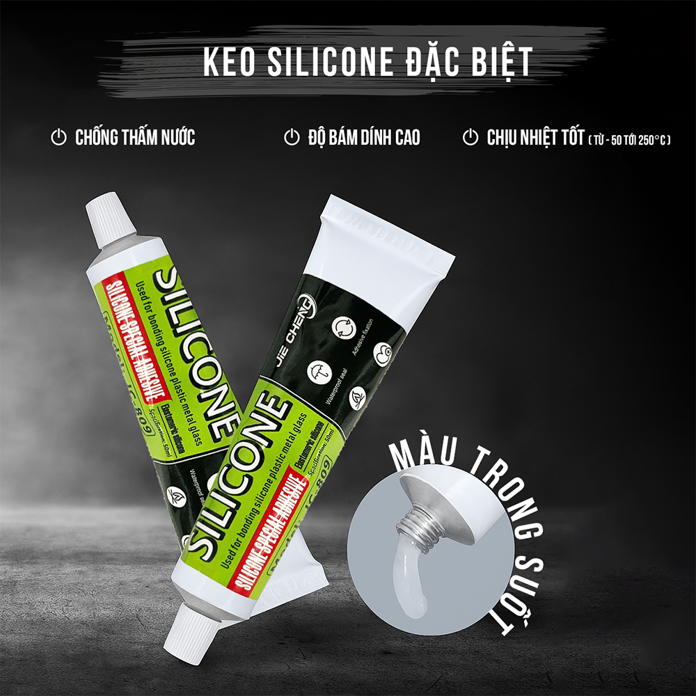 Keo dán silicon gia dụng trong suốt không thấm nước chịu nhiệt độ cao cấp thực phẩm