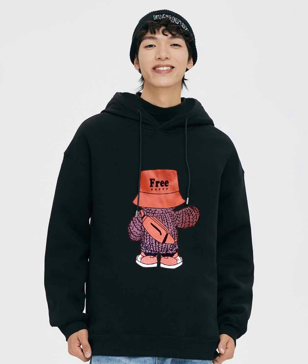Áo Hoodie "Gấu Free" Form Rộng Nỉ Bông Dáng Oversize Nam Nữ Unisex