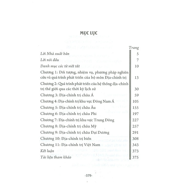 ĐỊA - CHÍNH TRỊ THẾ GIỚI - PGS.TS. Nguyễn Thị Quế - ThS. Ngô Thị Thúy Hiền -