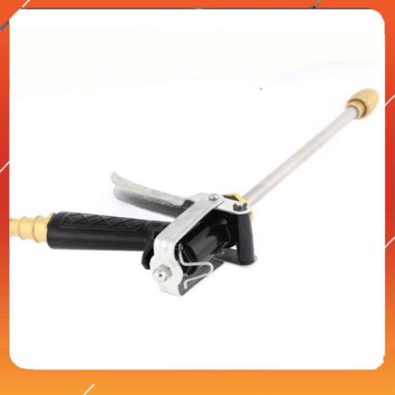Vòi Xịt️Evoucher Bộ dây vòi xịt nước rửa xe, tưới cây , tăng áp 3 lần, loại 15m 206318 đầu đồng, đai, nối vàng