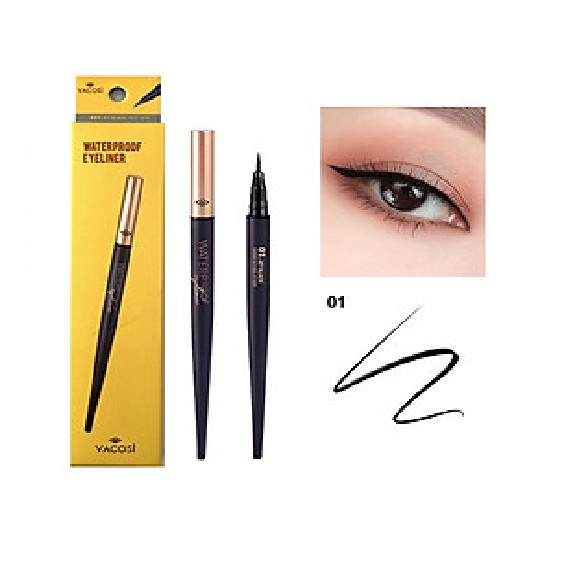 Bút Kẻ Mắt Nước Vacosi Natural Studio Waterproof Eyeliner #01 jet black