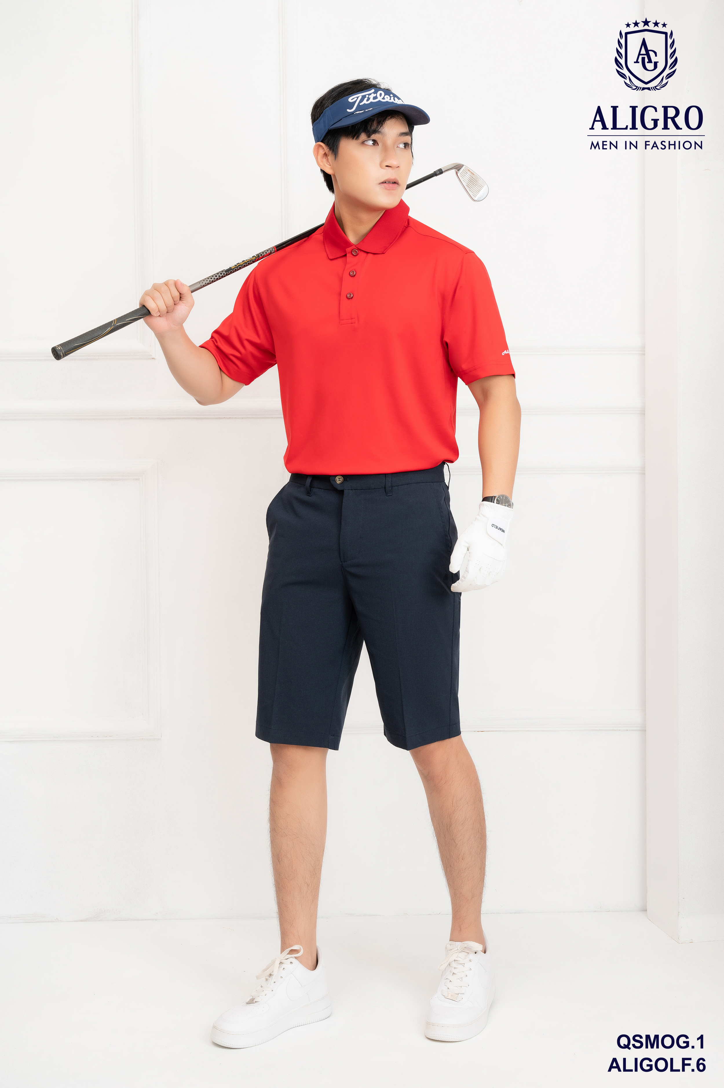 Quần short golf nam ALIGRO nhiều màu chất vải co giãn chống nhăn cực tốt QSMOG.1