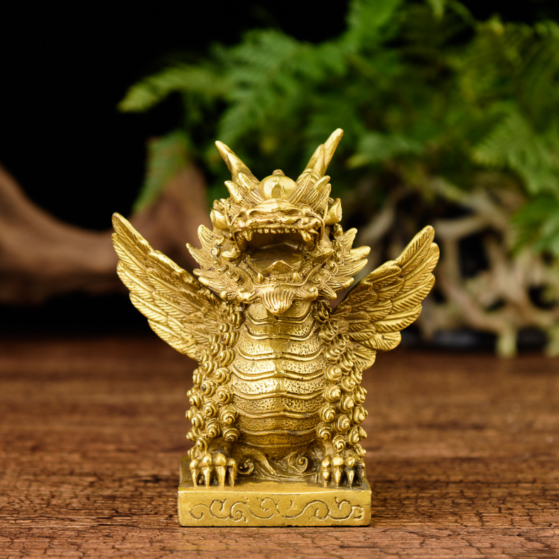 Tượng tỳ hưu cánh hóa rồng bằng đồng thau phong thủy Hồng Thắng