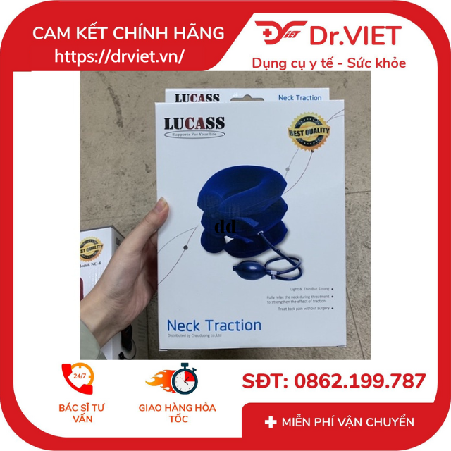 Đai hơi cổ Lucass NC-9 chính hãng hỗ trợ đau mỏi thoát vị cổ-Giúp giảm bớt áp lực của xương sống, đĩa đệm, dây thần kinh