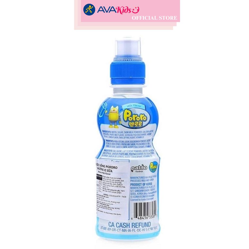 Combo 4 chai nước ép trái cây Pororo vị sữa 235 ml (từ 3 tuổi)