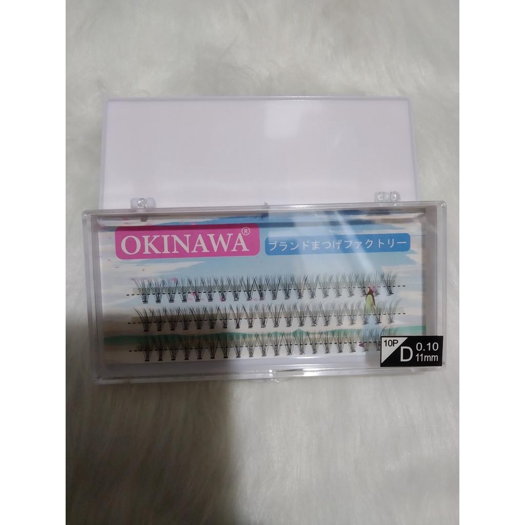 Mi chùm hiệu Okinawa japan cụm 10 sợi độ dày 0.10 mềm , độ cong D đẹp, chất liệu lông mi tiêu chuẩn Nhật Bản