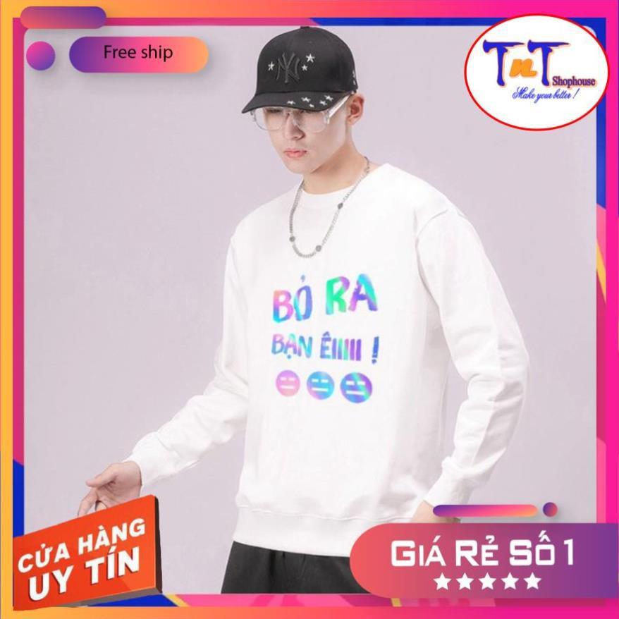 AS12 Áo Sweater Unisex ️/Áo nỉ Ulzzang phản quang unisex dài tay nam nữ - Bỏ Ra Bạn Êiii