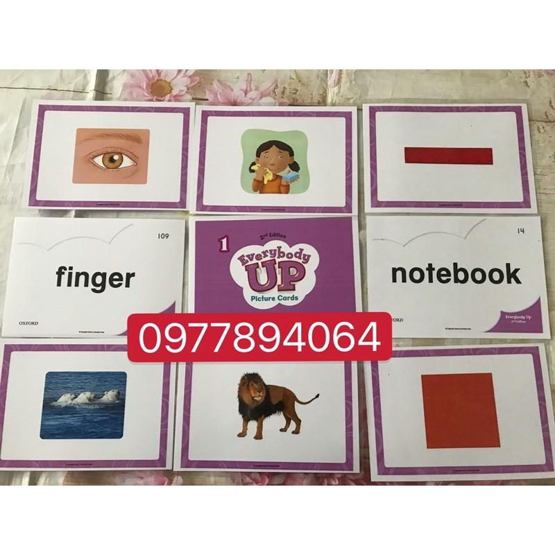 Thẻ Flashcards Tiếng Anh Everybody up level 1️ép plastics bền đẹp ️