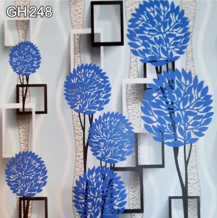 Combo 10 mét giấy dán tường, decal dán tường trang trí nhà cửa BÔNG TRÒN XANH DƯƠNG khổ 45cm