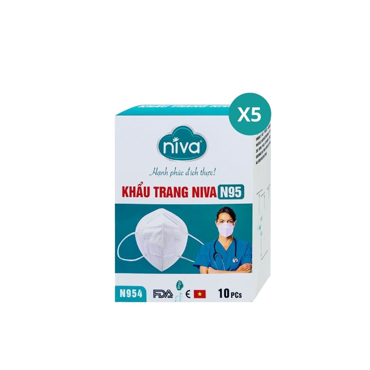 Khẩu Trang Niva 4D Mask KF94 Người Lớn 25 Chiếc Ngăn Bụi Mịn, Kháng Khuẩn, Không Kích Ứng Da, Hàng Chính Hãng