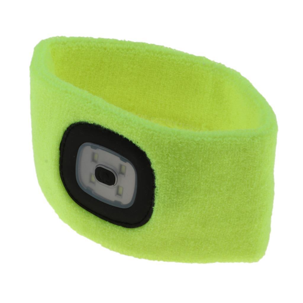 Hands Free LED Lighted Battery Powered Headlamp Braided Headband Sweat Band