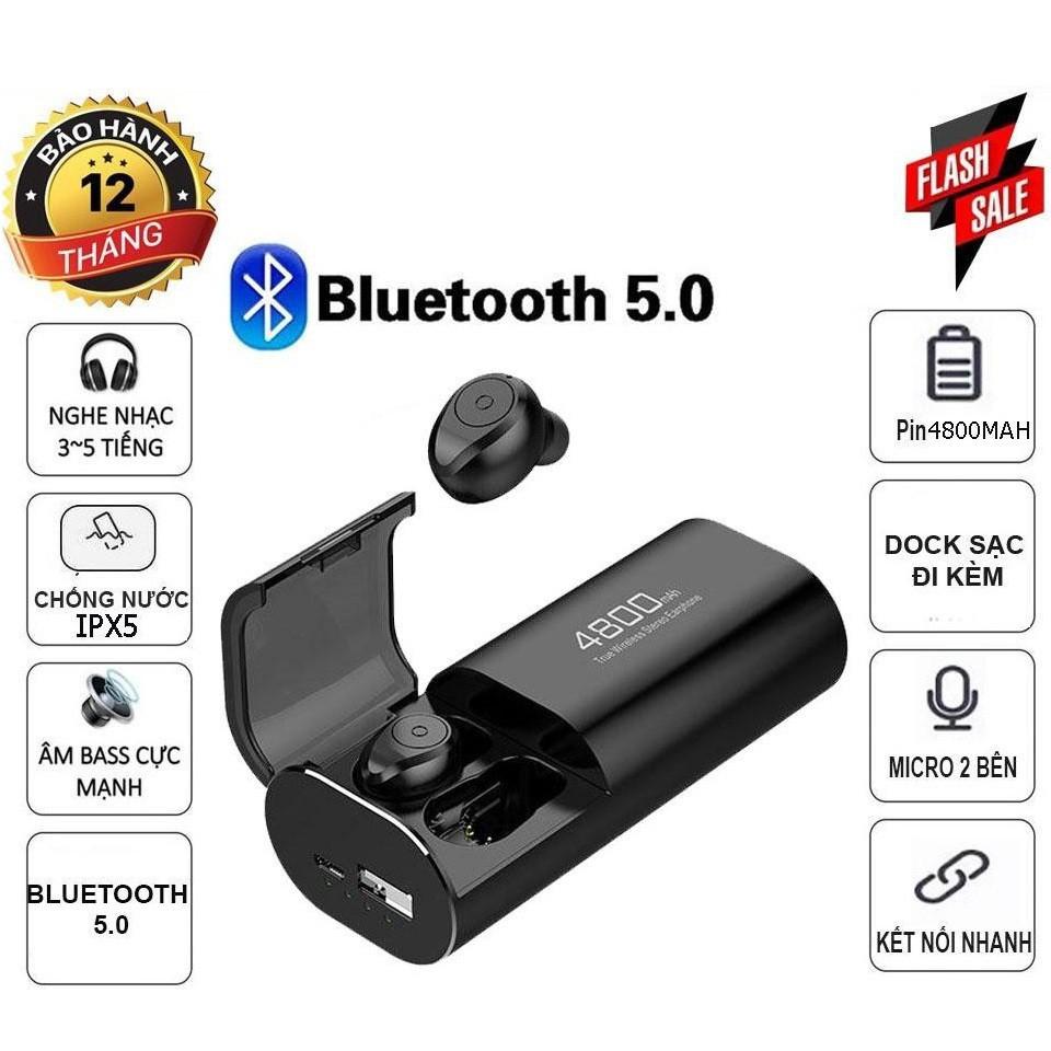 Tai Nghe Bluetooth không dây True Wireless Amoi F9 - 4800, Kiêm Sạc Dự Phòng Đồng Hồ Hiện Thị % Pin