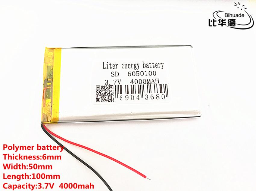 1 Cái/lốc 3.7V 4000MAh 6050100 Polymer Lithium Pin Sạc LiPo Cho GPS PSP DVD