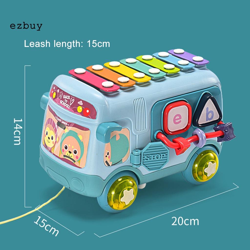 Different Colors Matching Early Education Toy Multifunctional Enlightenment Knock Piano Bus Crawling Training for Indoor