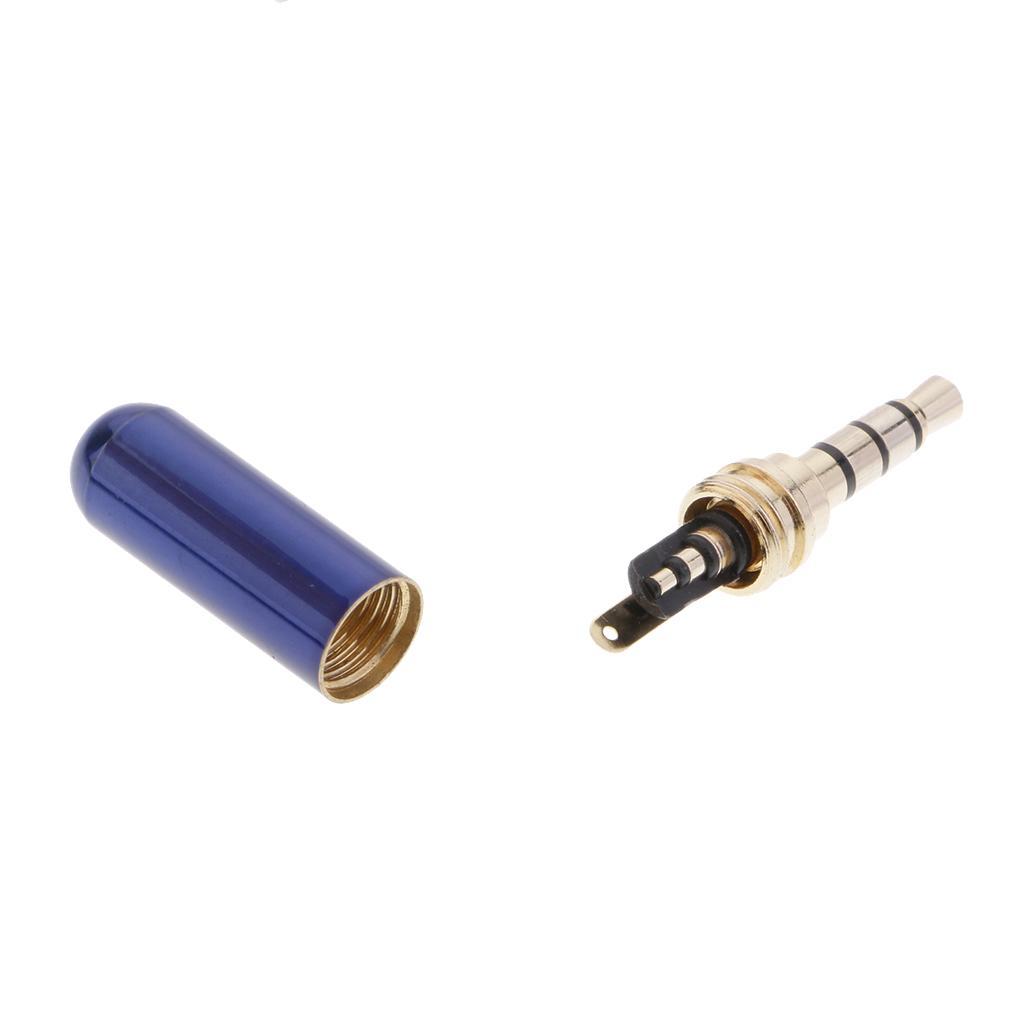 2Pcs 3.5mm 4   Fe+ /V Stereo Cable Connector