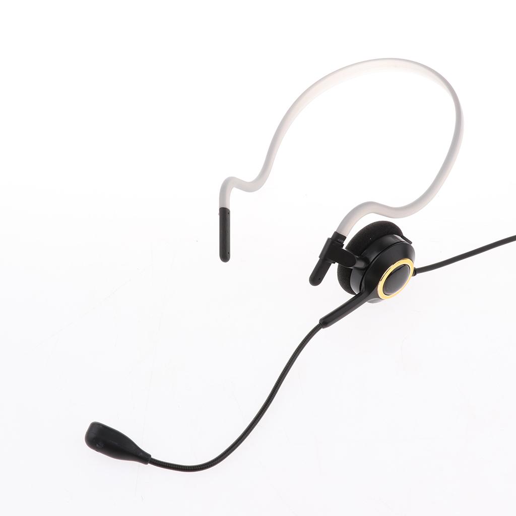 2.5mm Call Center Headset, Rear Mounted Monaural Headphone with Mic