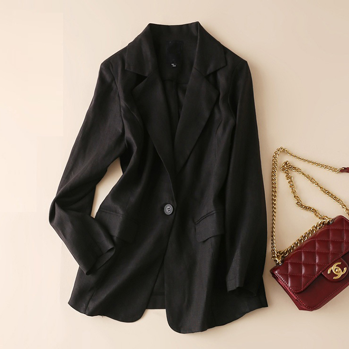 Hình ảnh Áo vest blaze nữ 1 lớp linen dài tay túi bổ nắp, chất vải Linen mềm mại, thời trang thương hiệu chính hãng