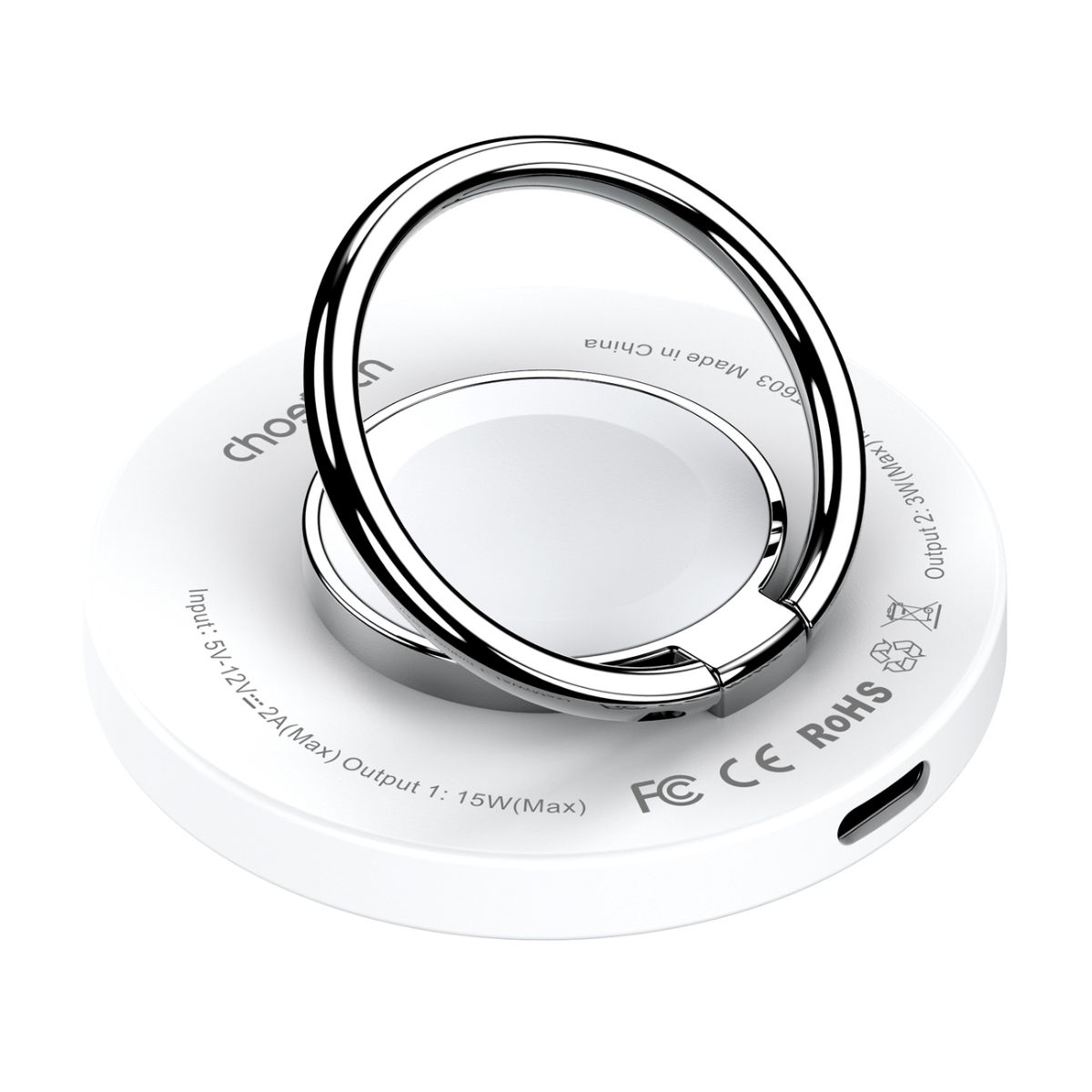 Nhẫn đỡ điện thoại Choetech T603 mag-safe 2 in 1 sạc không dây dùng cho i-p, tai nghe và ap-ple watch (hàng chính hãng)