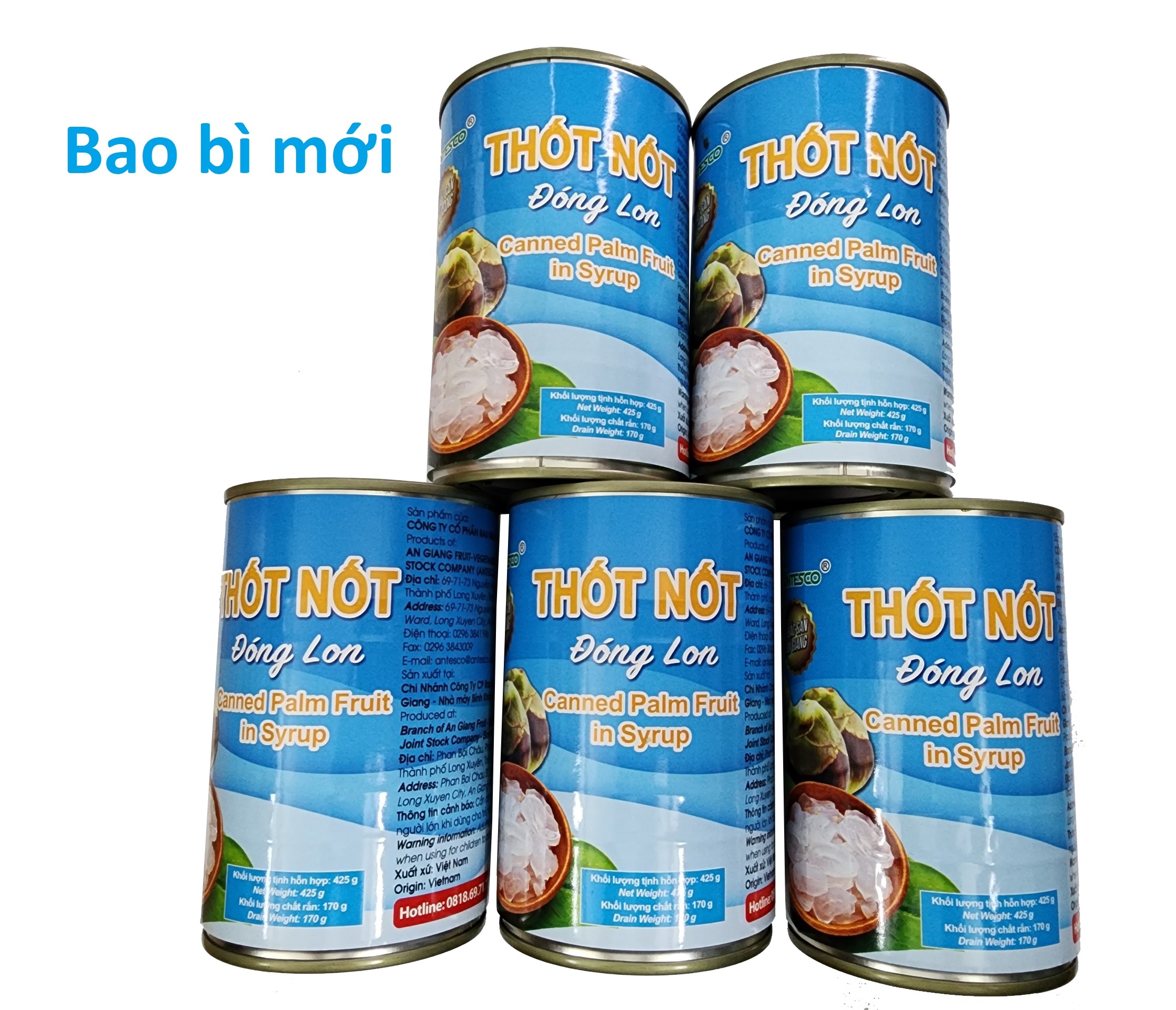 Thốt nốt đóng hộp (565gr) - Trái Thốt nốt tươi đóng lon - Nước trái cây giải khát - Thương hiệu Antesco (Đồ hộp)