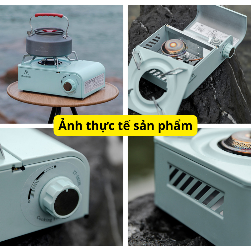 [KÈM HỘP] Bếp Gas Mini Dã Ngoại Mountainhiker Màu Pastel Hàn Quốc Nhỏ gọn Tiện lợi Du lịch Camping Cắm trại BG004