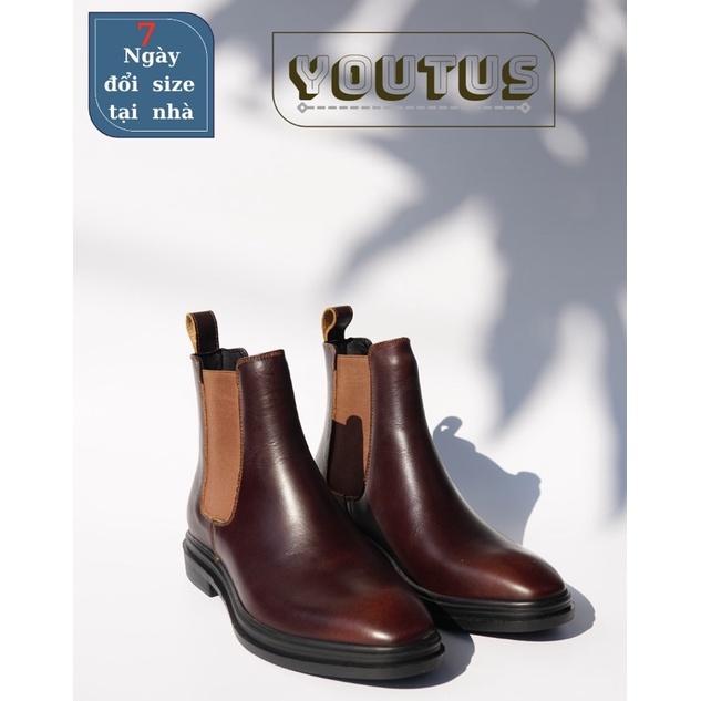 Chelsea Boots Nam cổ cao 3 màu ,giày da bò nappa nhập khẩu YouTus