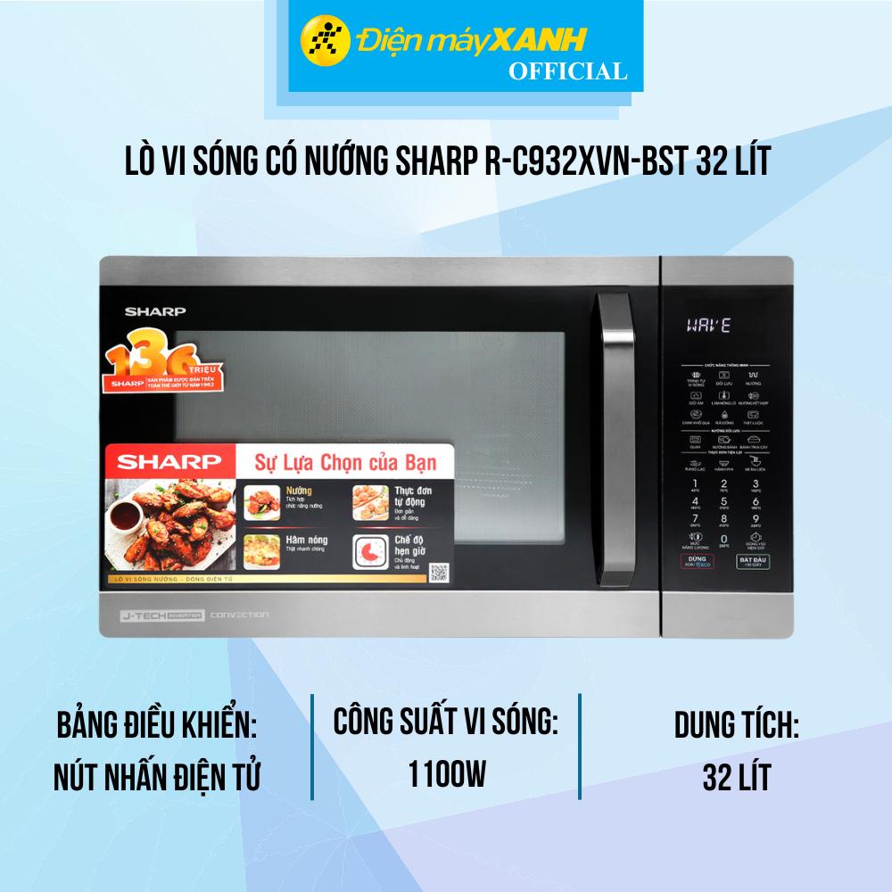 Lò vi sóng có nướng Sharp R-C932XVN-BST 32 lít - Hàng Chính Hãng