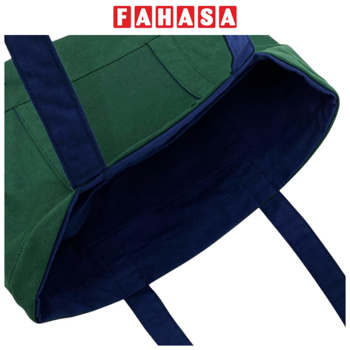 Túi Vải Tote 2 In 1 Phối 2 Màu - Saigon ZeroWaste - Màu Xanh Lá + Xanh Dương