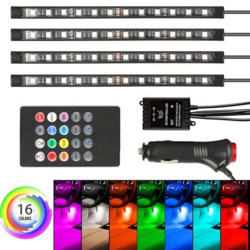 Đèn led sàn, led gầm ghế oto cảm biến đổi màu theo nhạc