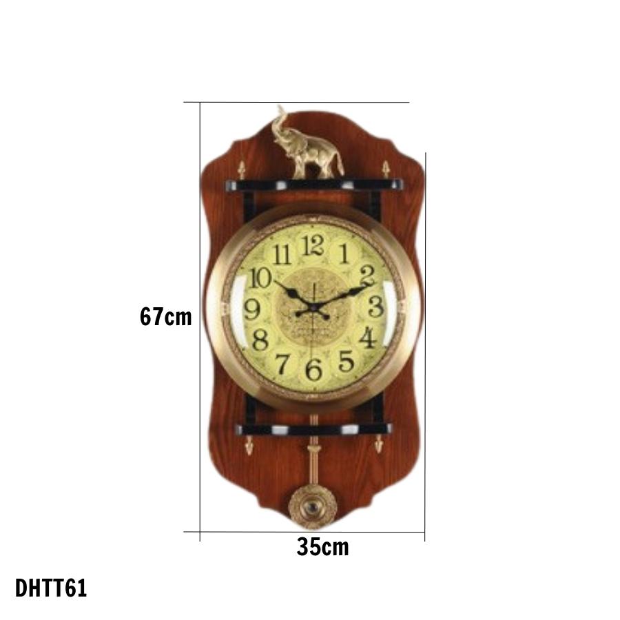 Đồng Hồ Treo Tường Quả lắc Cao Cấp Tân Cổ Điền Nhập Khẩu DHTT61 sang trọng, máy siêu tĩnh thích hợp cho mọi không gian phòng của bạn kể cả phong cách hiện đại hay tân cổ điển.