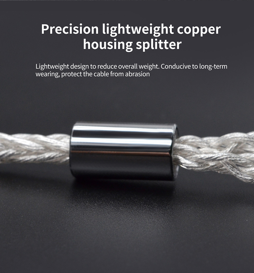 [NC] Dây cáp nâng cấp tai nghe KZ 897 Cable | Đồng Mạ Bạc thế hệ mới | 8 BRAND 1064 CORES SILVER PLATED UPGRADE CABLE - Hàng Chính Hãng