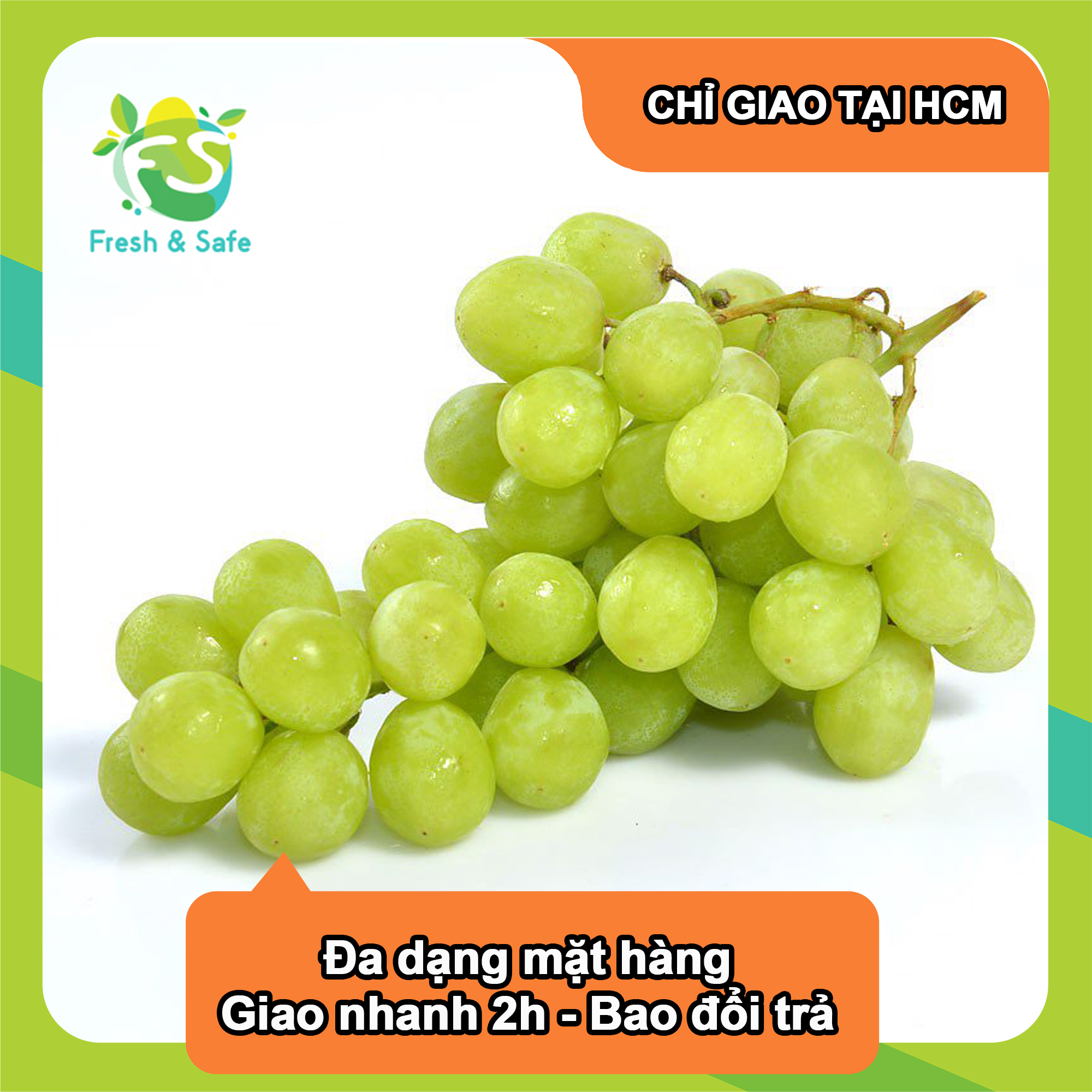 Nho xanh không hạt nhập khẩu - 500gr