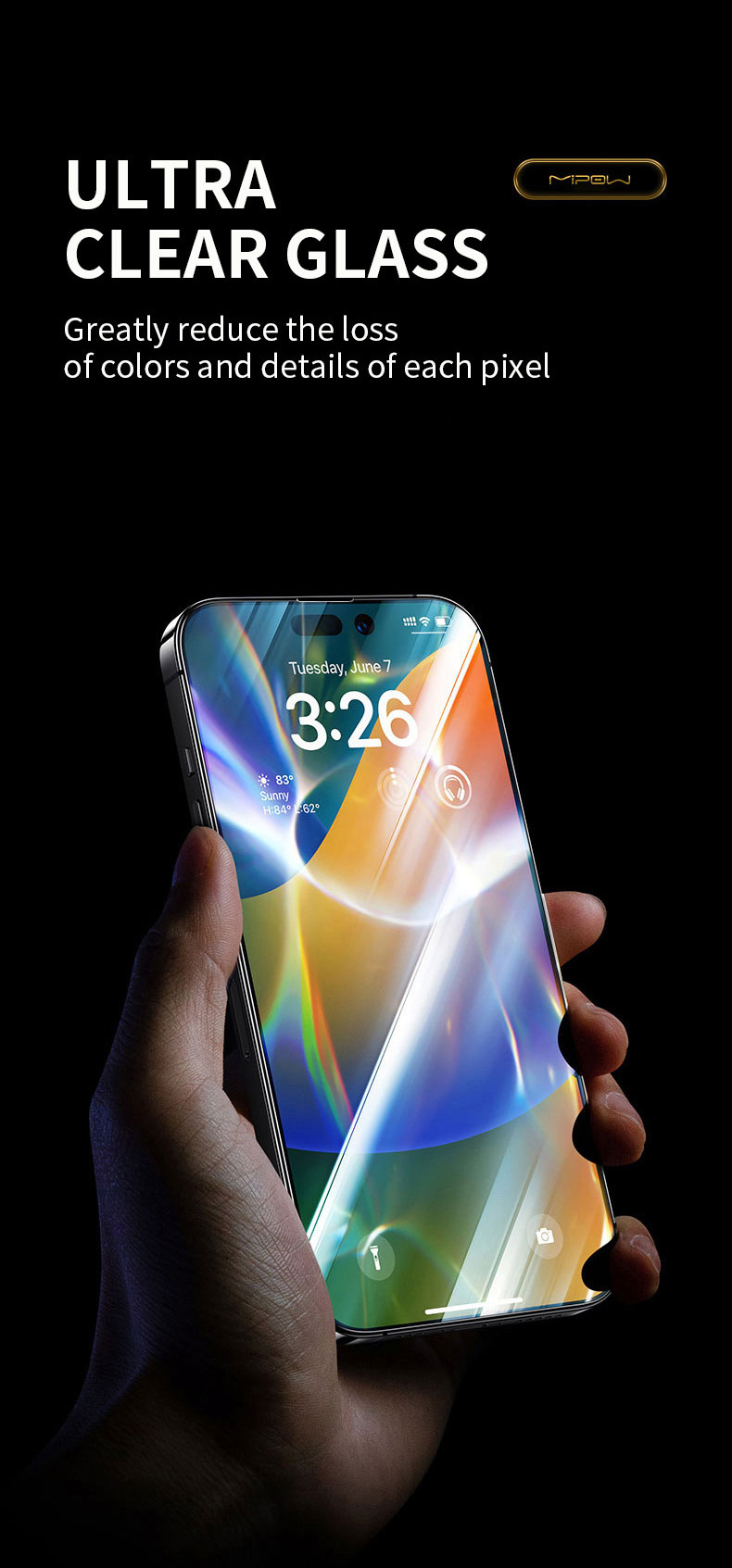Dán cường lực dành cho iPhone 14/14 Plus/14 Pro/14 Pro Max MIPOW KINGBULL PREMIUM SILK BJ407 - Hàng Chính Hãng