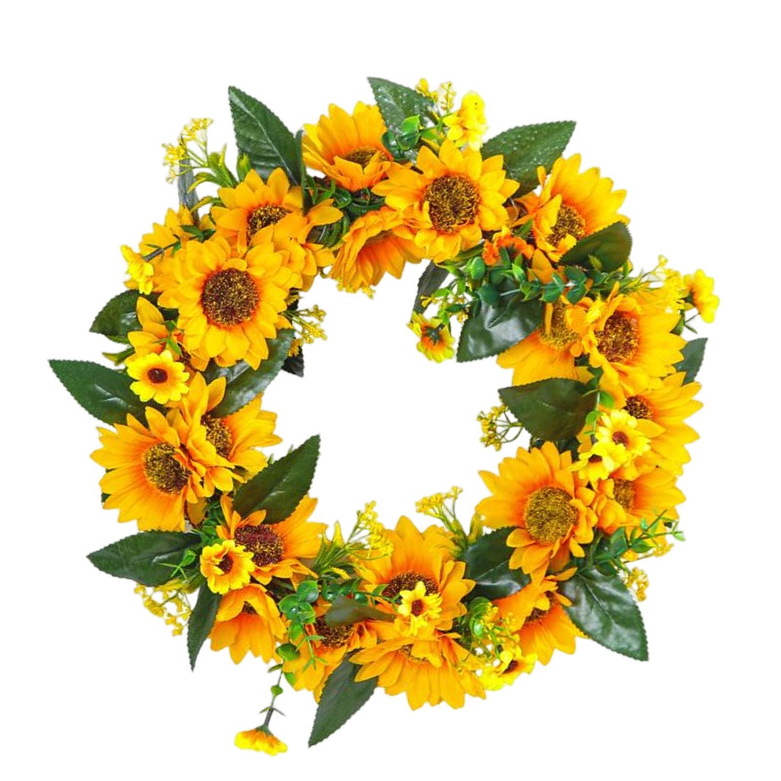 Wreath Rattan Hoop 40cm Front Door Wreath Artificial Flower Wreath