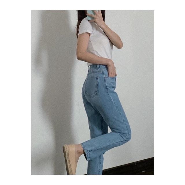 QUẦN MOMJEANS XANH NHẠT