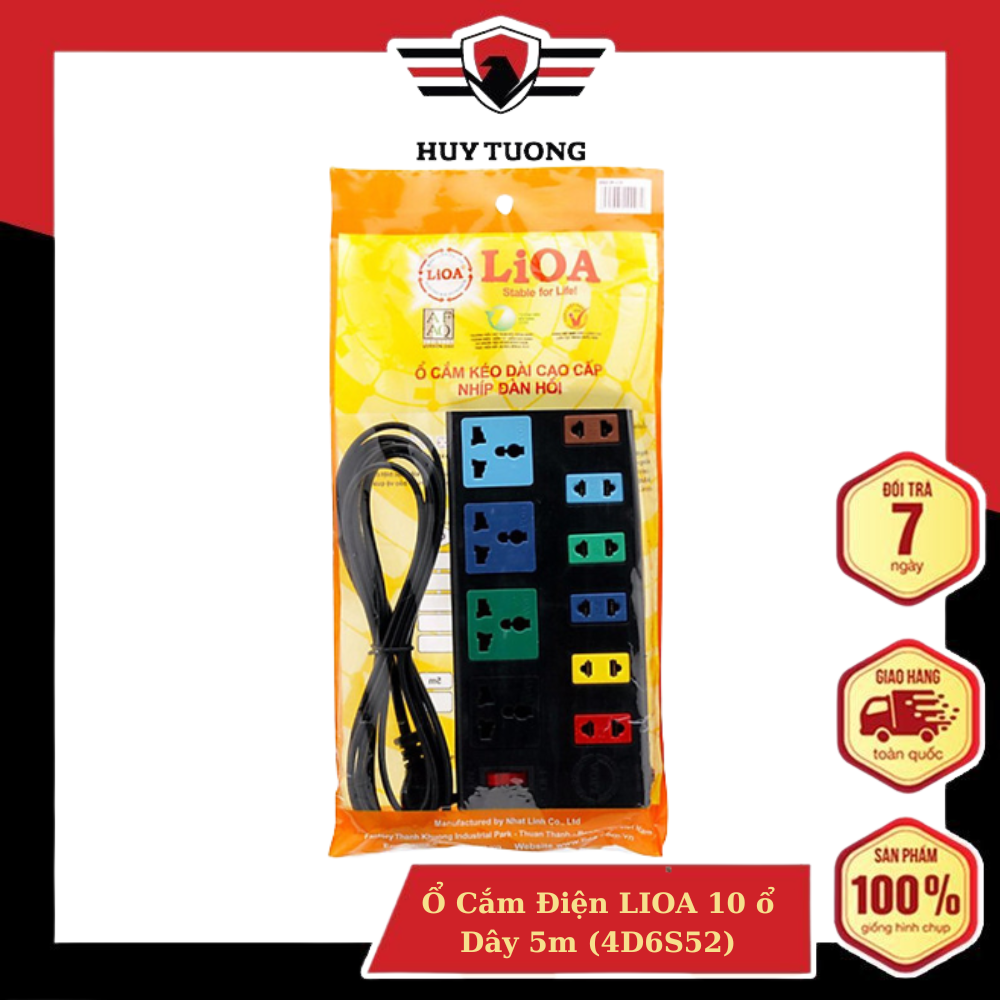 Ổ Cắm Điện LIOA 10 ổ dây 3m(4D6S32) & 5m (4D6S52)
