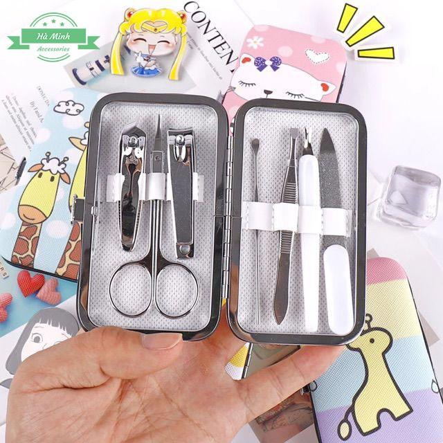 Bộ 7 Dụng Cụ Làm Móng Có Hộp Cute - Dũa Bấm Móng Tay