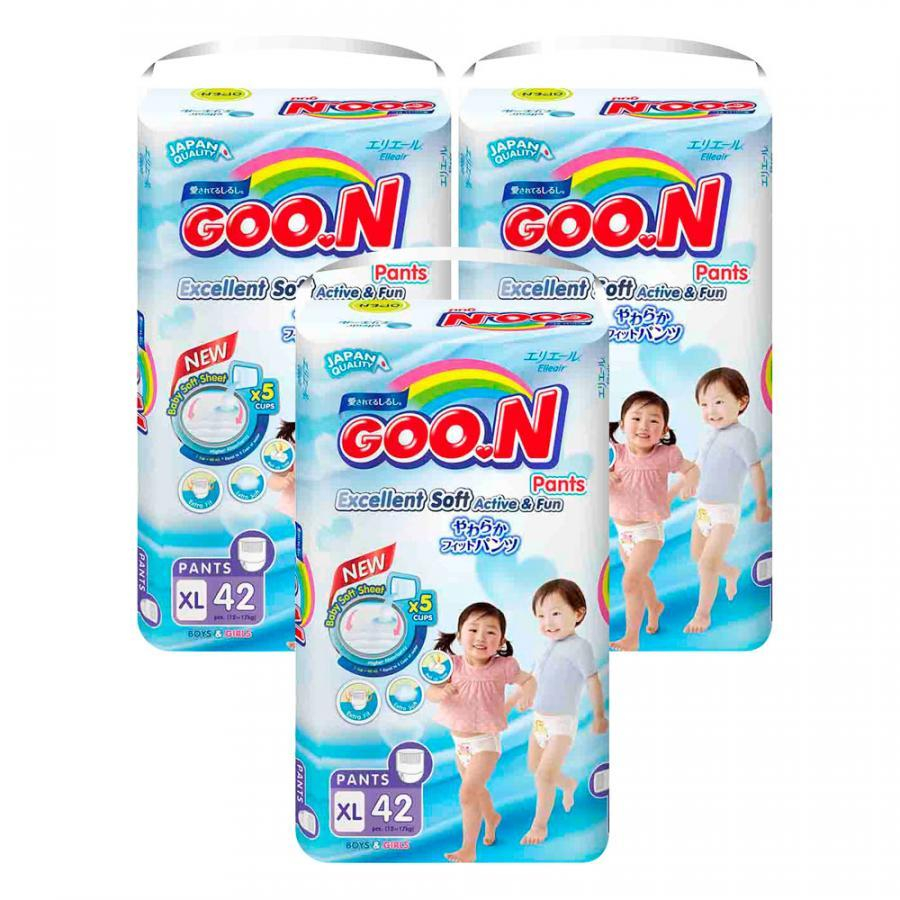 Combo 3 Gói Tã Quần Goo.n Slim Gói Cực Đại XL42 (42 Miếng)