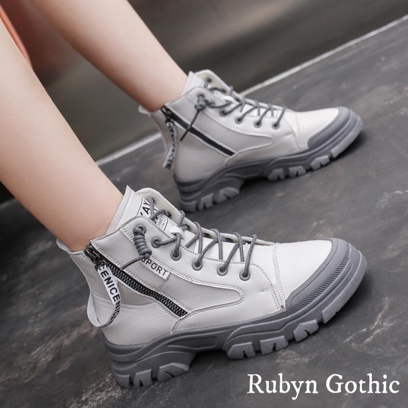 Giày Boot Cổ ngắn thể thao khoá kéo phong cách