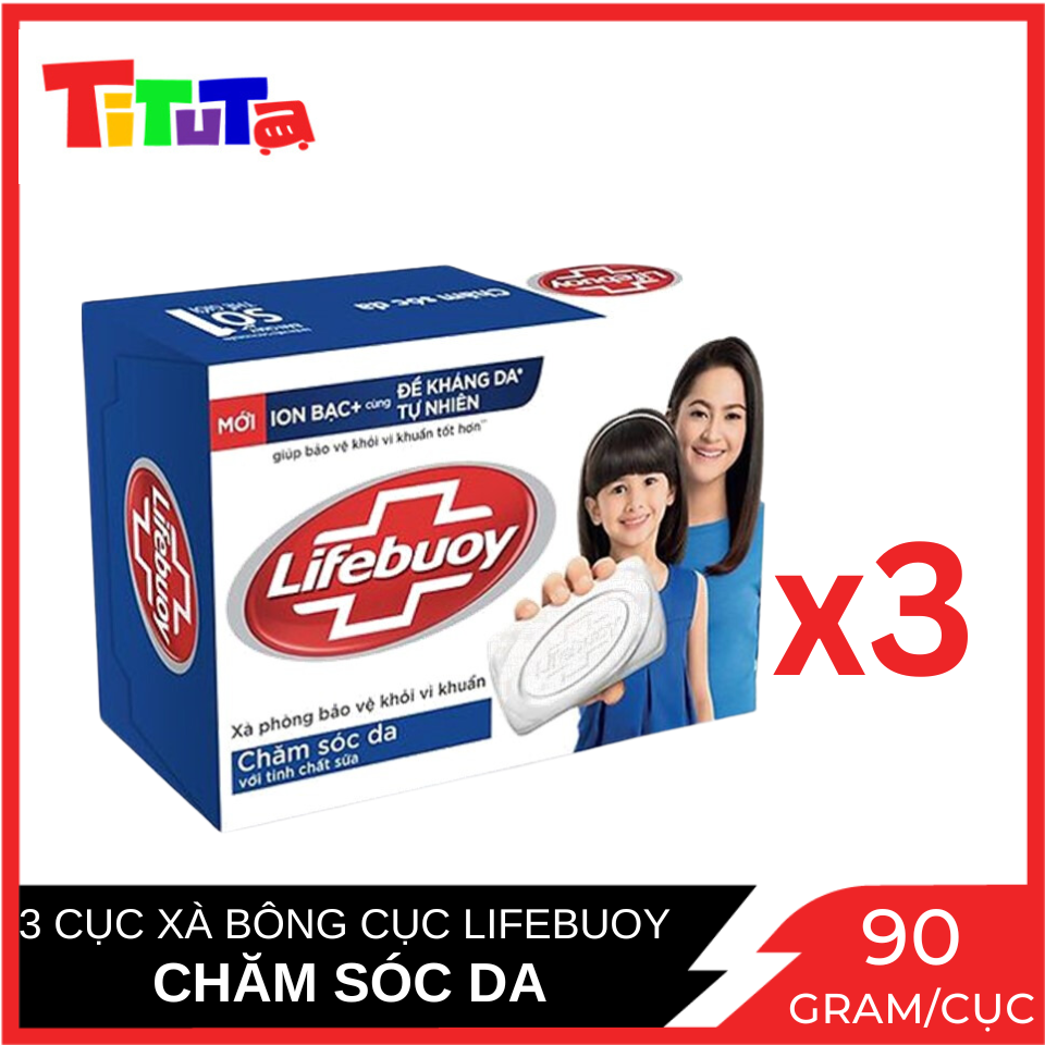 COMBO 3 Xà Bông Cục Lifebuoy Chăm Sóc Da 90gx3